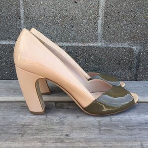 Miu Miu Patent Leather Peep Toe Heeled Shoes Size 38.5